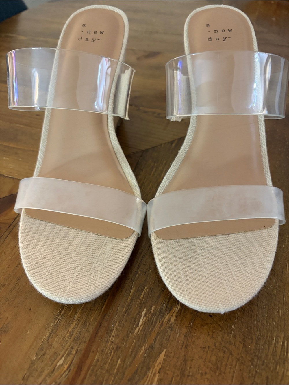 a new day Clear Strap Neutral Slide Mules